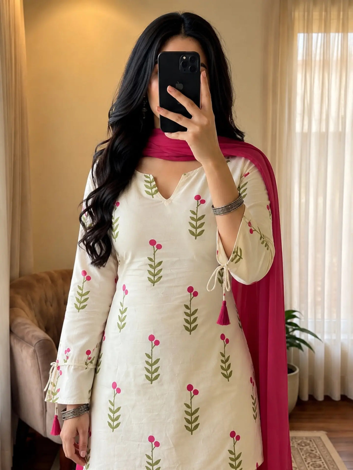 Olive Garden Kurta Patiala Ensemble (Farshi Shalwar) 2 Piece