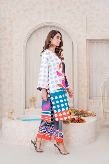 Multi Silky Lawn 2pc